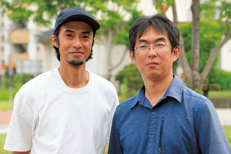 イルビフ店主の堀之内健一朗さんと焚き火マイスターの猪野正哉さん