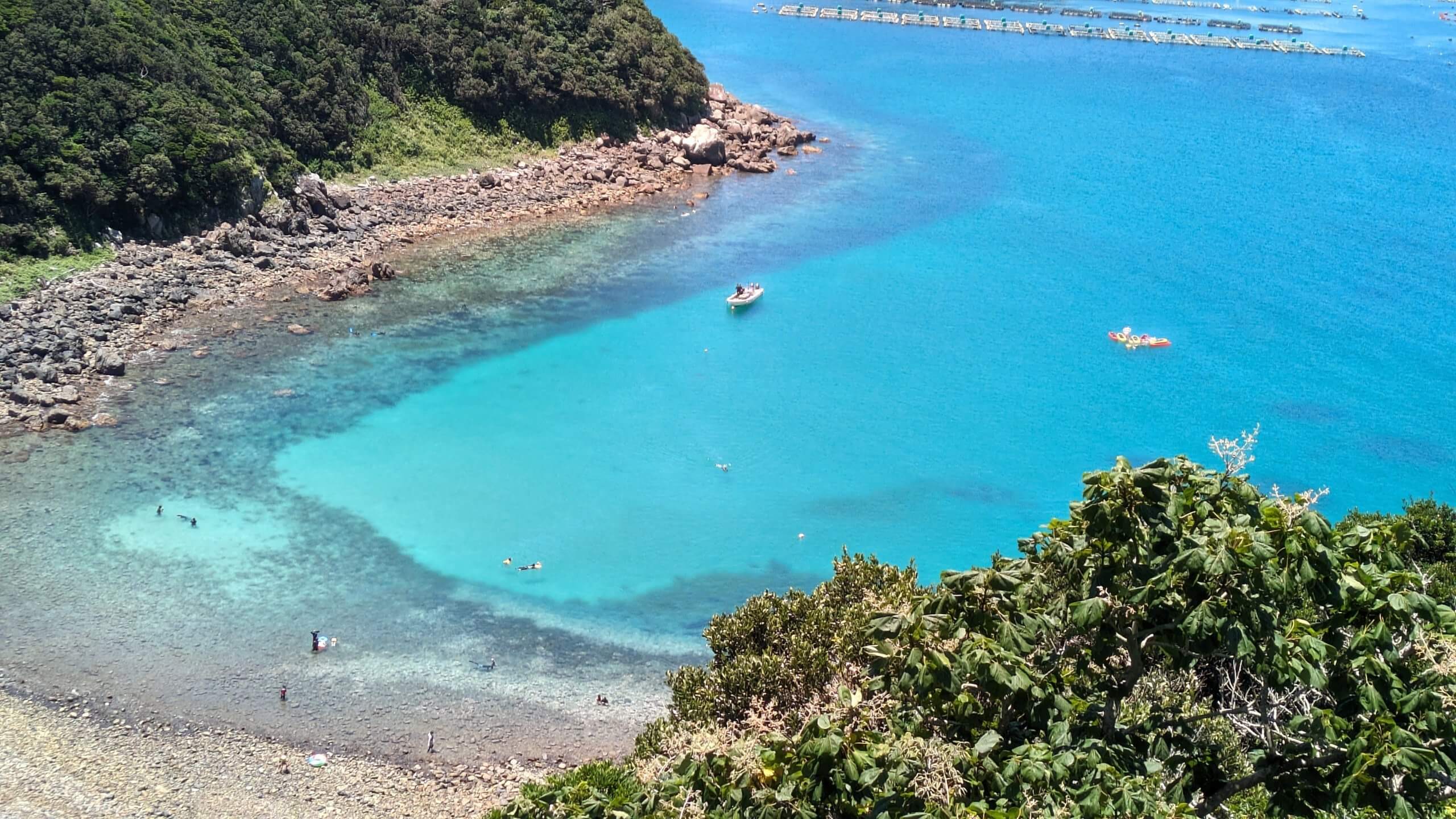 キャンプ場から遊べる海