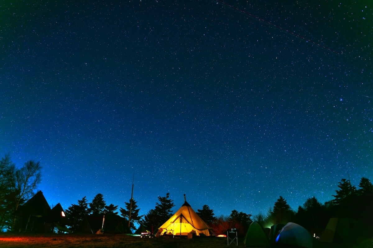 満天の星空が広がるキャンプ場