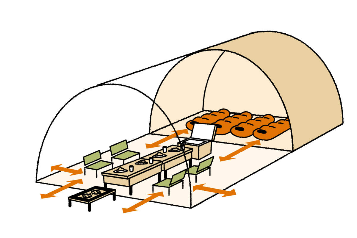 キャンプサイトのレイアウトイラスト 