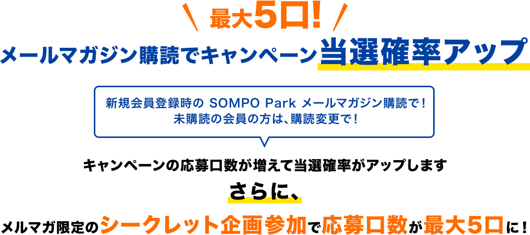 メールマガジン購読でキャンペーン当選確率アップ