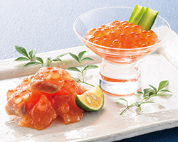 鮭といくらの親子漬といくら醤油漬