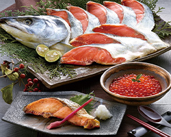 鮭の山漬けといくら醤油漬け