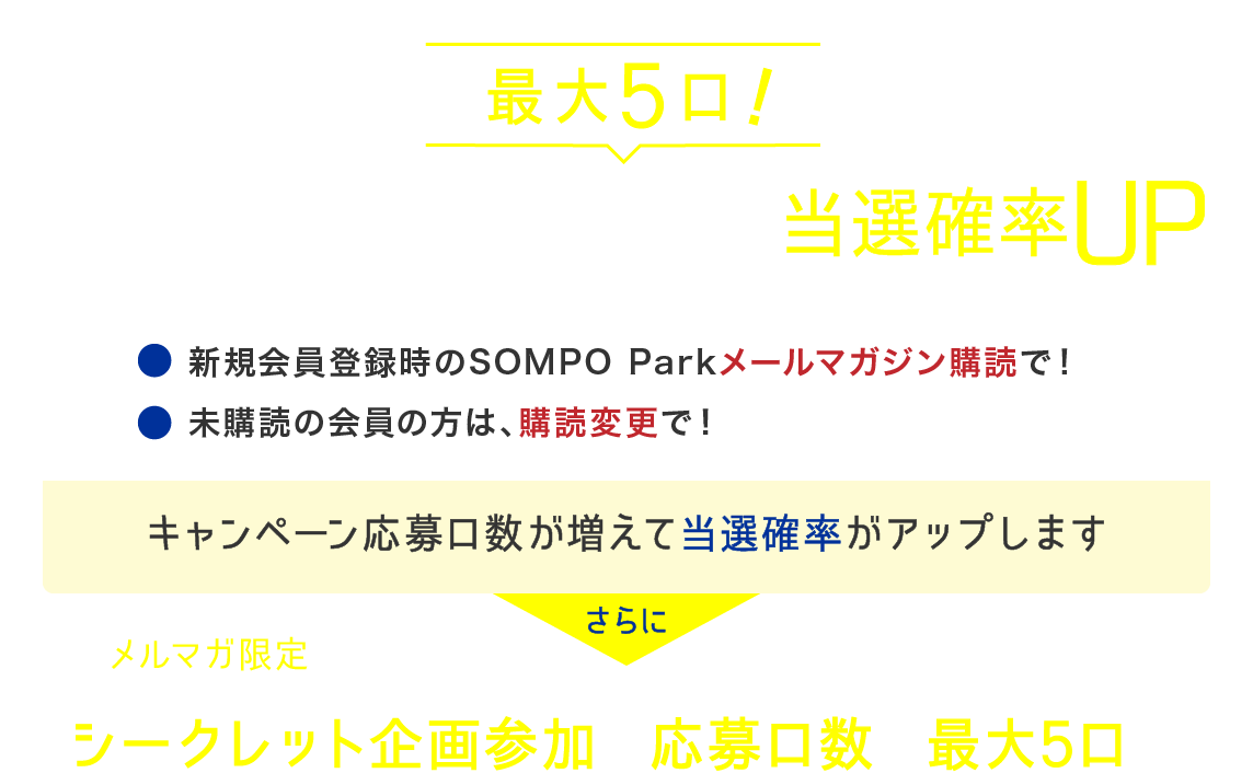 メールマガジン購読でキャンペーン当選確率アップ