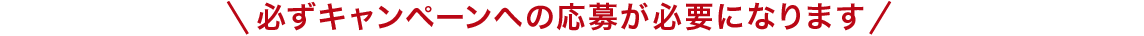 必ずキャンペーンへの応募が必要になります