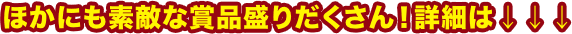 ほかにも素敵な賞品盛りだくさん！詳細は↓↓↓