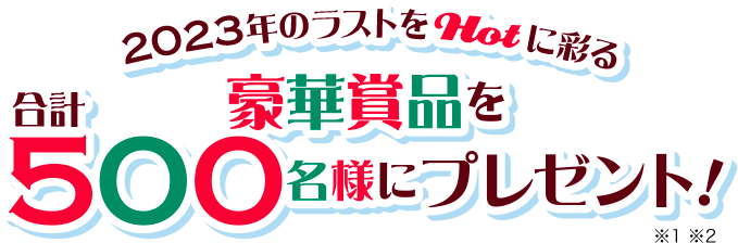 2023年のラストをHotに彩る 豪華賞品を合計500名様にプレゼント！