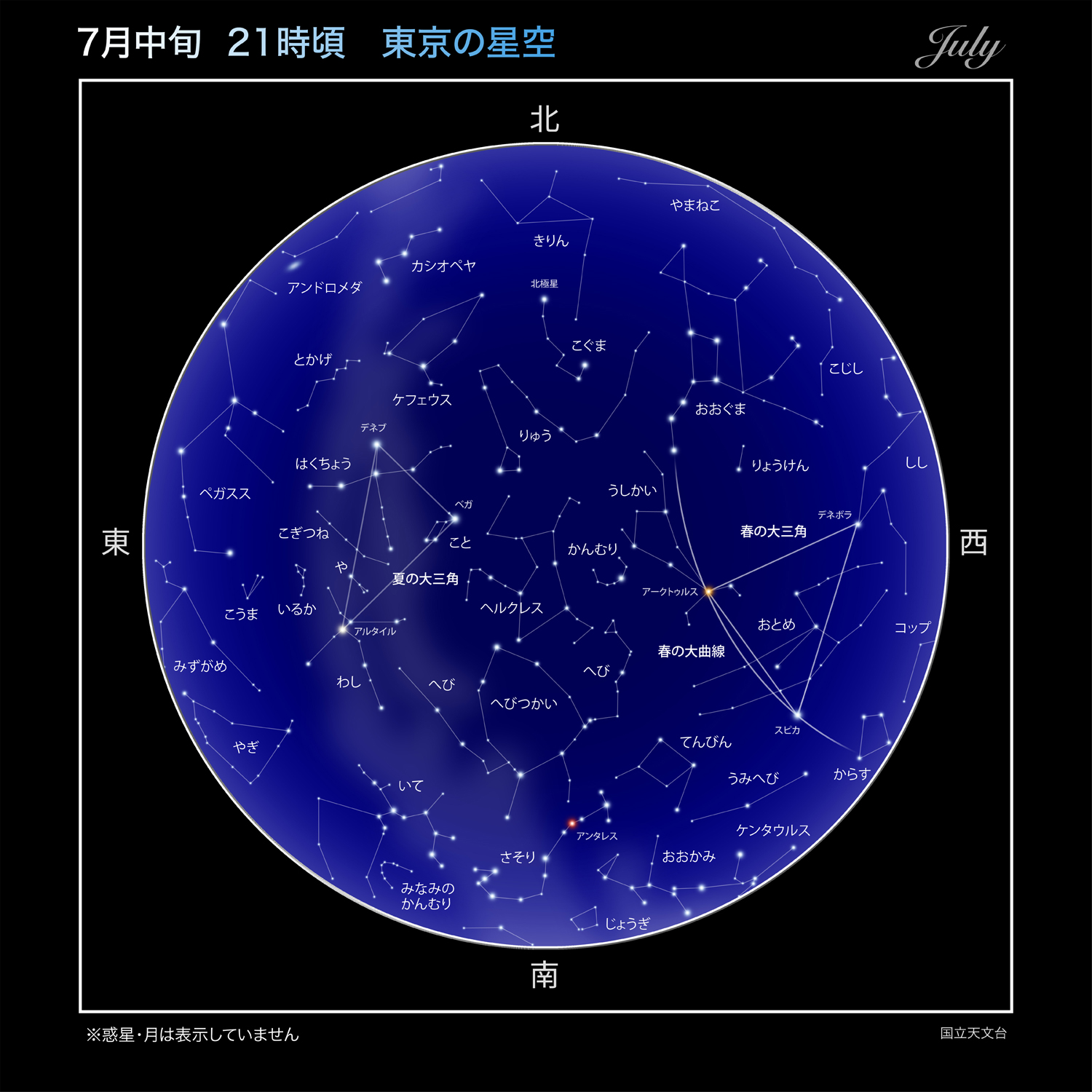 7月中旬 21時頃 東京の星空