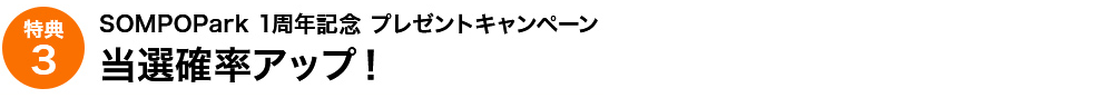 SOMPO Park 1周年 プレゼントキャンペーン　当選確率アップ