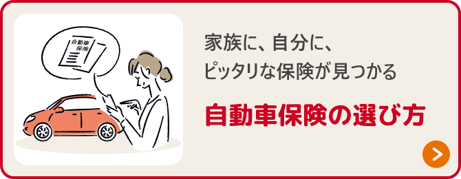 家族に、自分に、ピッタリな保険が見つかる 自動車保険