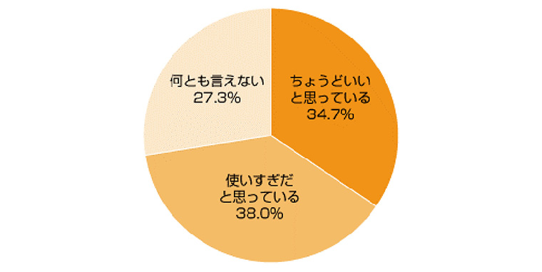 アンケートグラフ。Q3.現在の食費の使い方は?