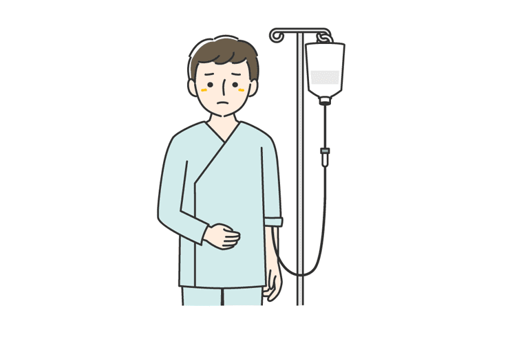 入院している男性のイメージイラスト