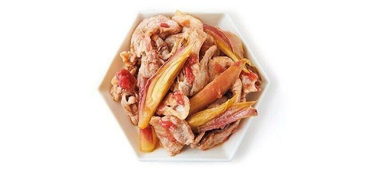 豚こま切れ肉100gで梅味