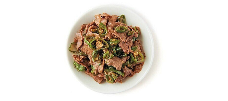 牛こま切れ肉100gで甘辛山椒味