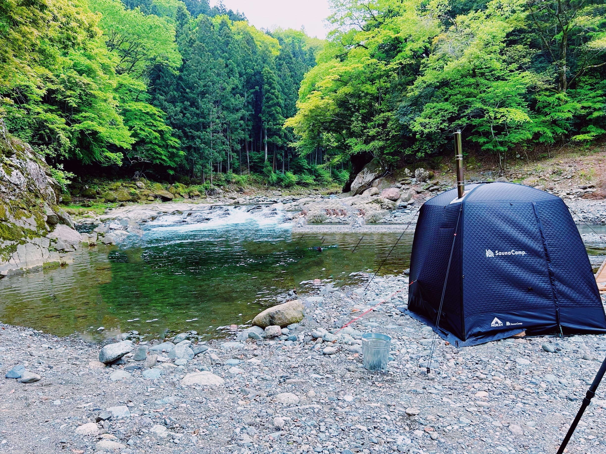 最高の水風呂でテントサウナを楽しむ