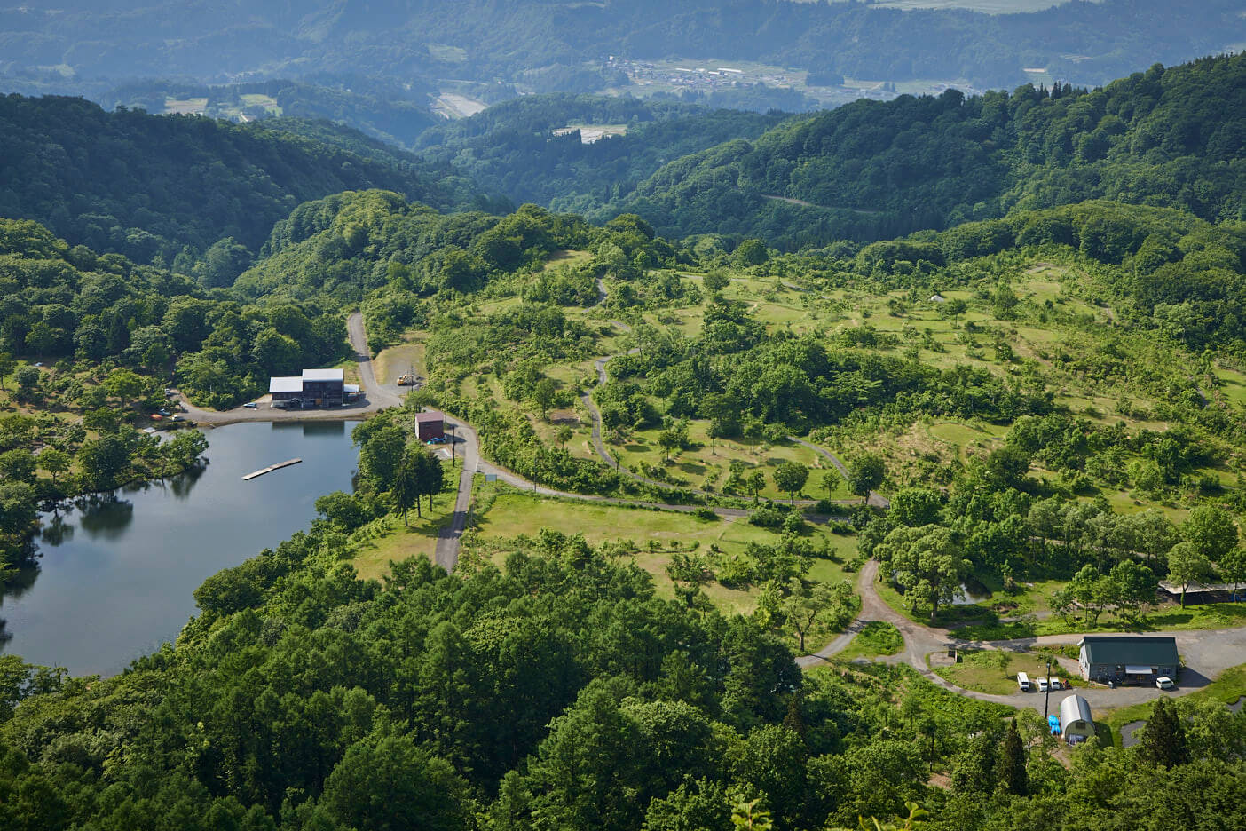 上空からの望むキャンプ場の全景