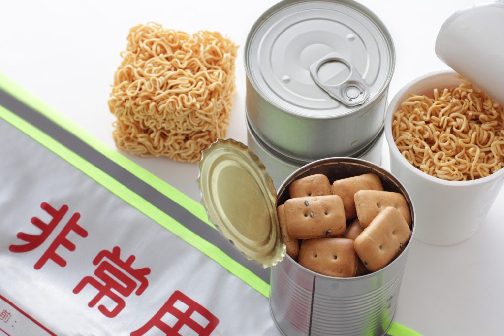 災害に備えた非常食や備品