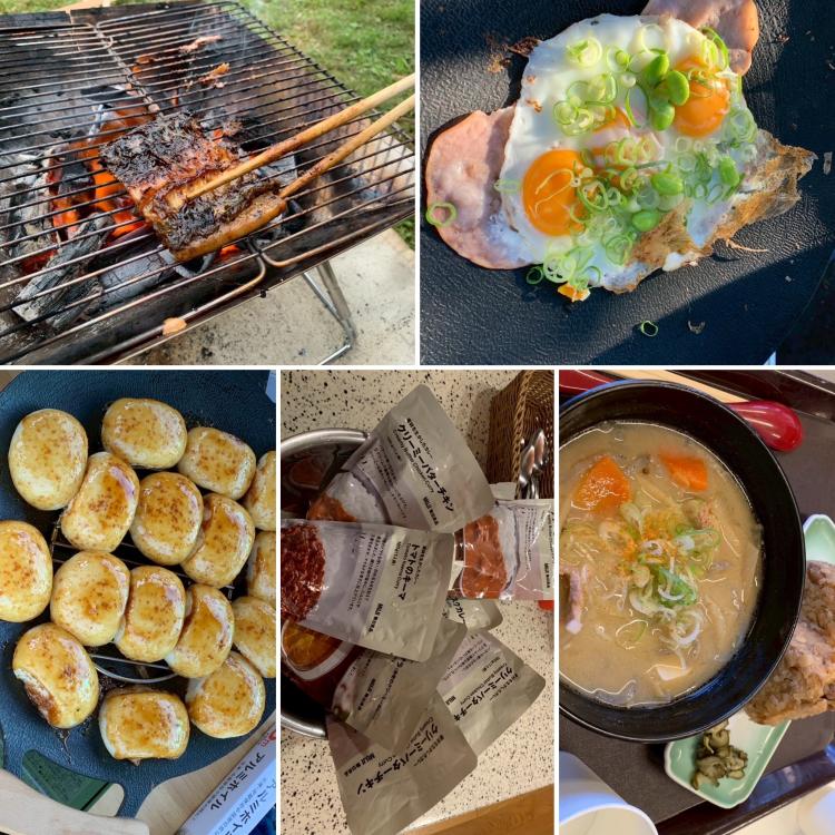 ひつまぶし。無印カレー。だんご。余ったものエッグ