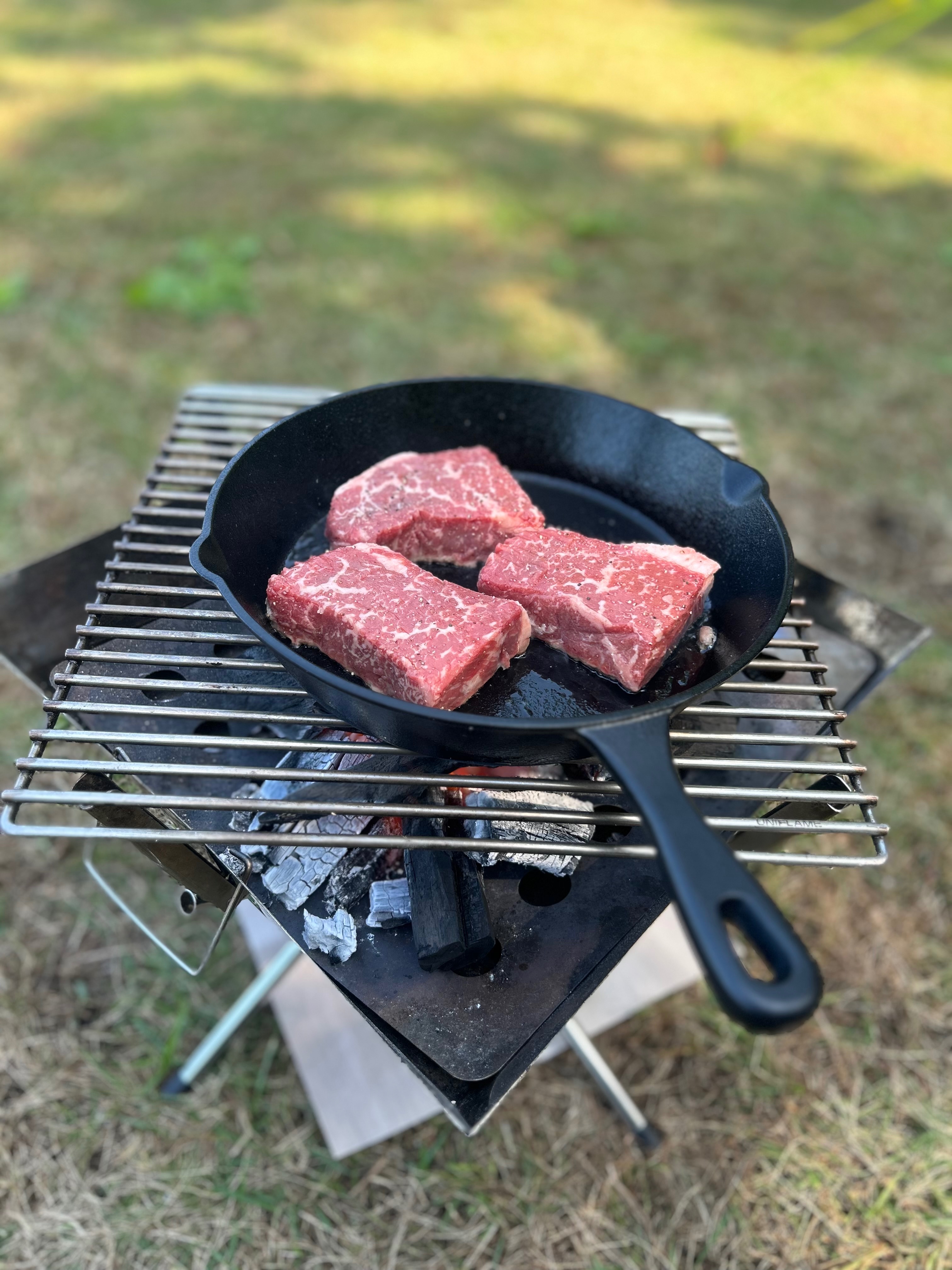 ステーキをおいしく食べました