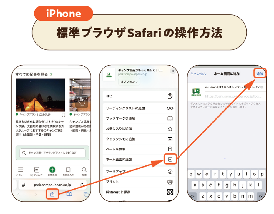 iPhone 標準ブラウザ Safariの操作方法