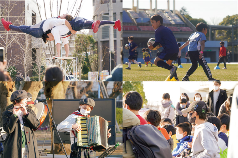 川崎市の等々力緑地の魅力づくりのための実証実験イベント「PARK&(パークアンド)」の様子